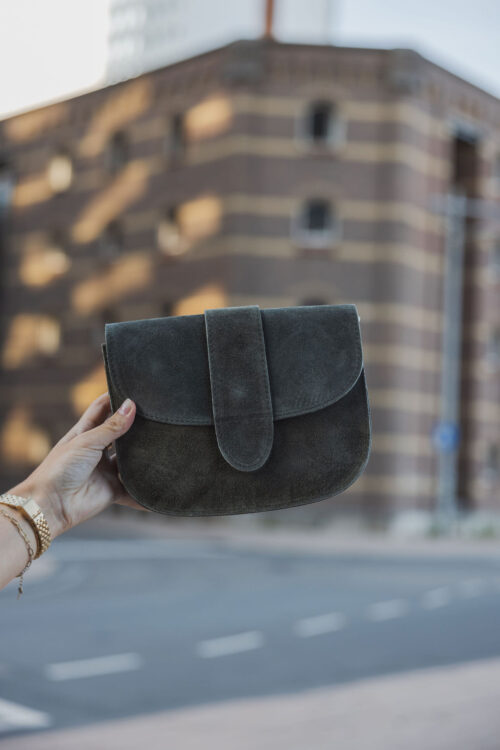 Loesjes moon tasje suède army green