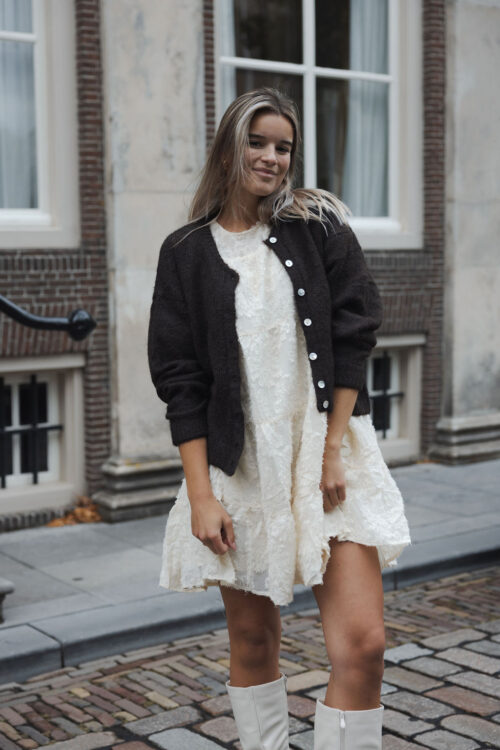 Loesjes fall vestje donkerbruin