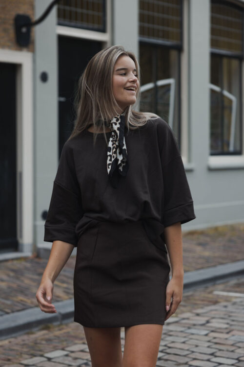 Loesjes basic rokje donkerbruin