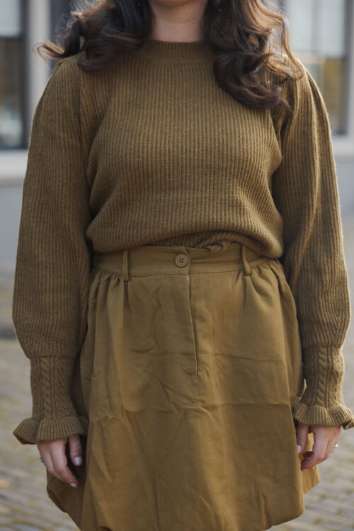 Loesjes ruffle knit olijfgroen