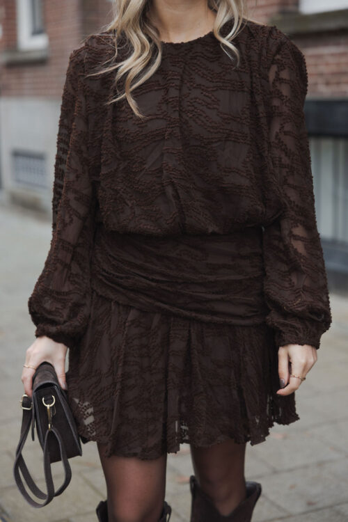 Loesjes a-symmetrisch jurkje bruin