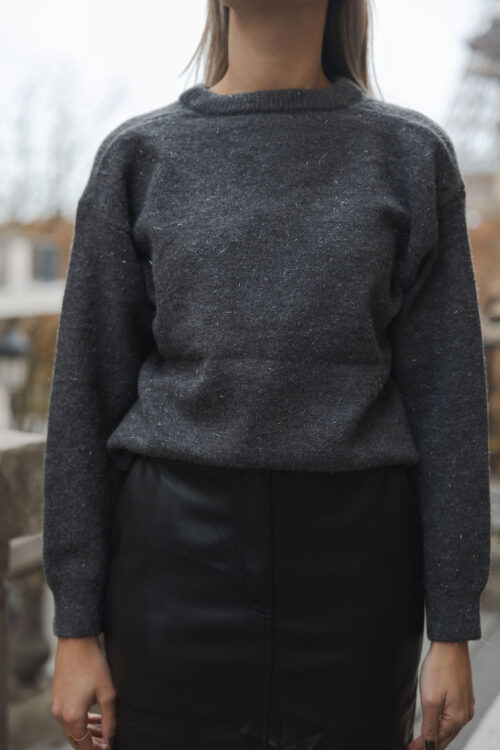 Loesjes grijze trui met strik detail dots