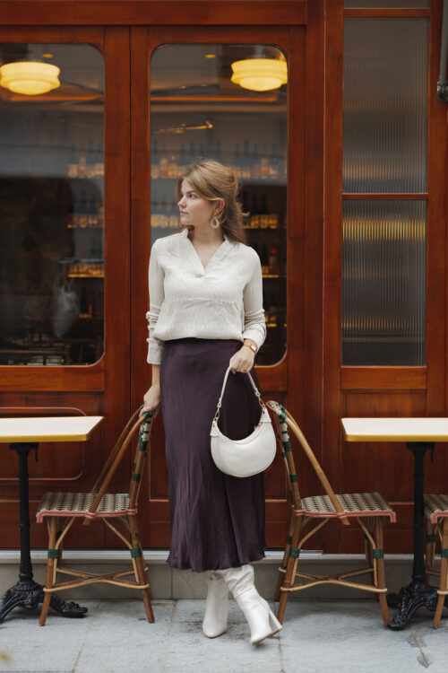 Loesjes crinckle blouse beige