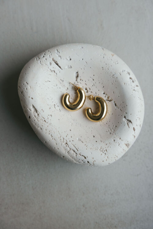 Loesjes statement oorbellen oval goud