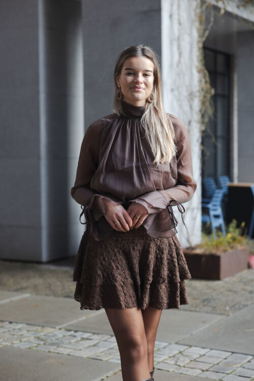 Loesjes bow blouse bruin