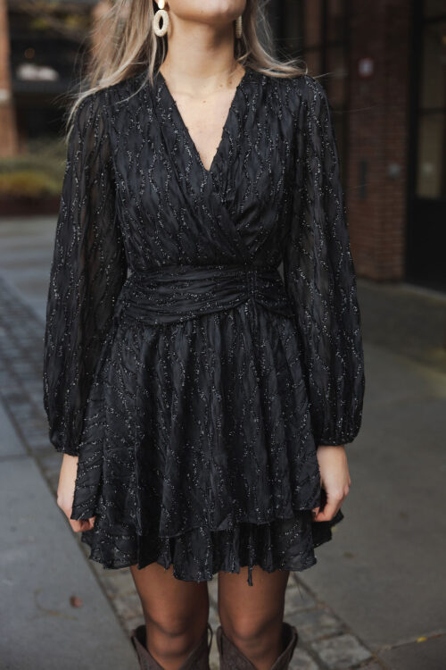 Loesjes lurex jurkje zwart