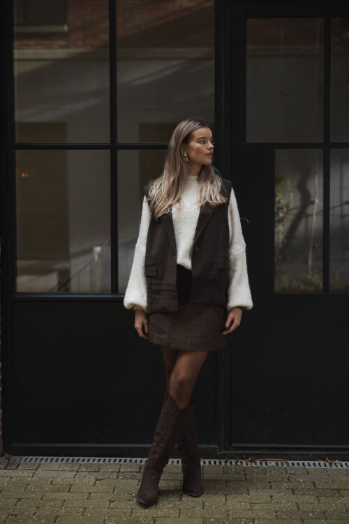 Loesjes gilet donkerbruin