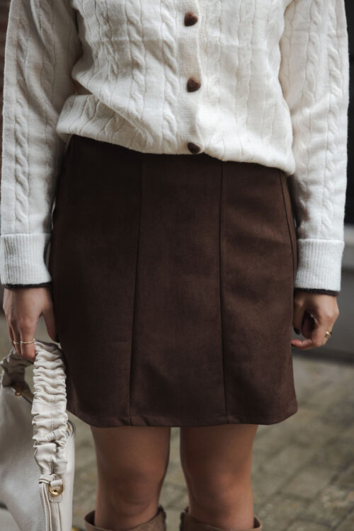 Loesjes azzurro suede rokje bruin