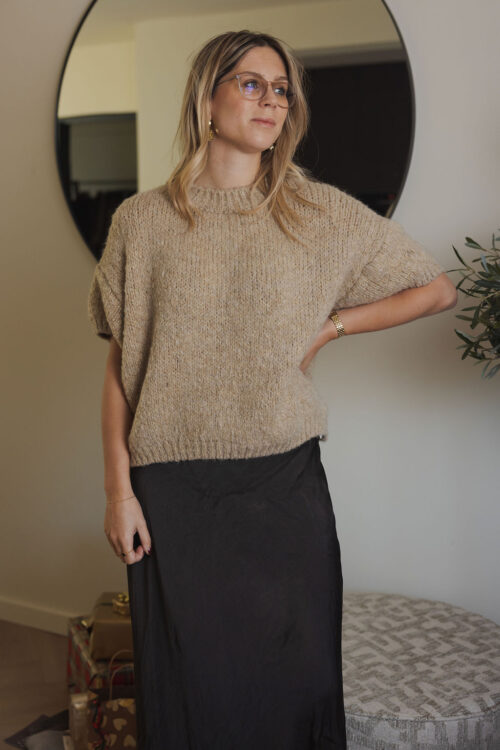 Loesjes lurex truitje beige