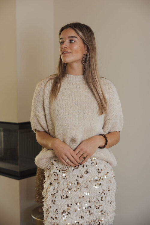 Loesjes lurex truitje off white