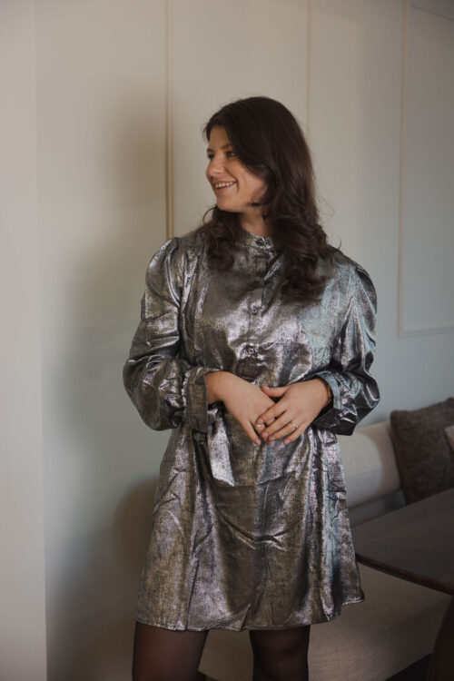 Loesjes metallic jurkje zilver