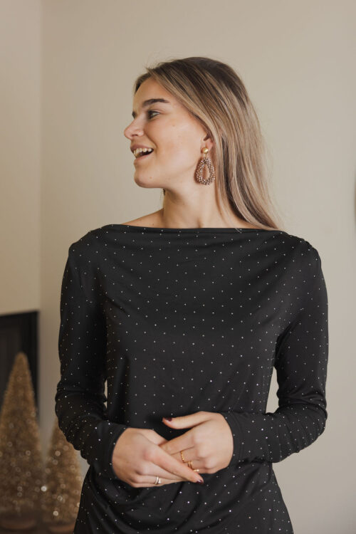 Loesjes boothals top met studs