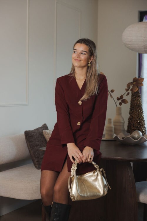 Loesjes statement blazer jurk bordeaux
