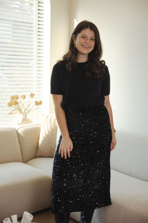 Loesjes pailletten rok zwart