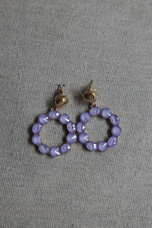 Loesjes oorbellen lila