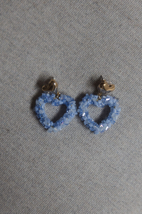 Loesjes oorbellen hart blauw