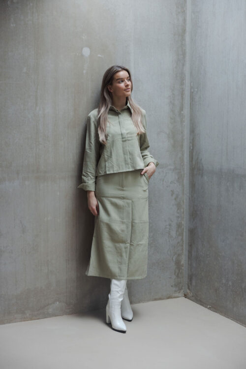 Loesjes midi pak rok groen