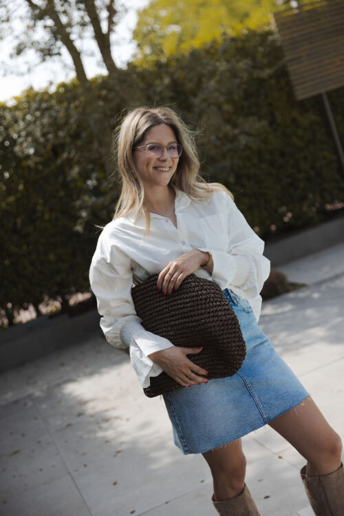 Loesjes blouse met gesmokt detail wit