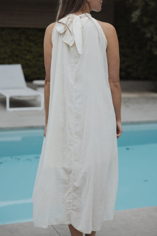 Loesjes midi halter jurk off white