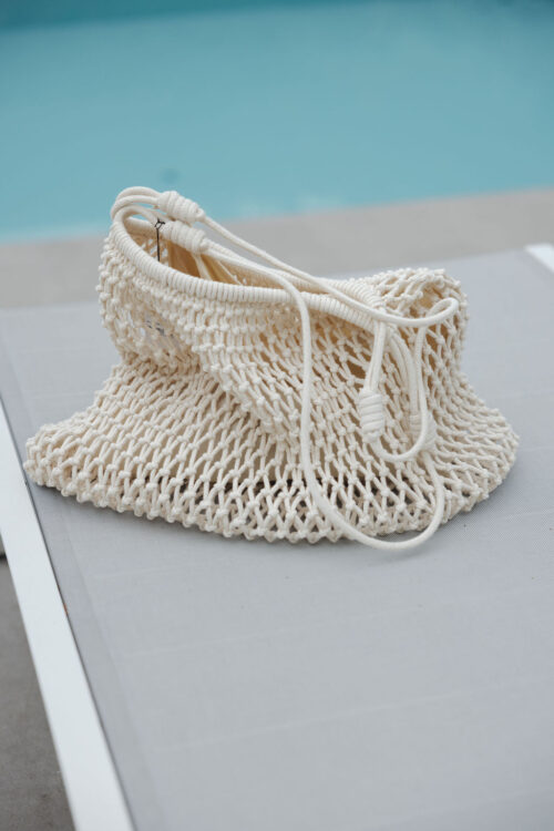 Loesjes gehaakte schoudertas off white