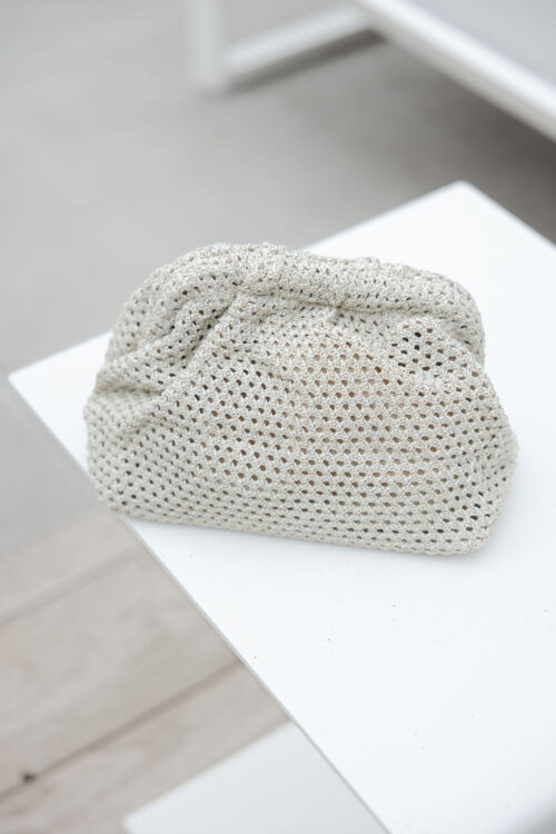 Loesjes clutch lurex zilver