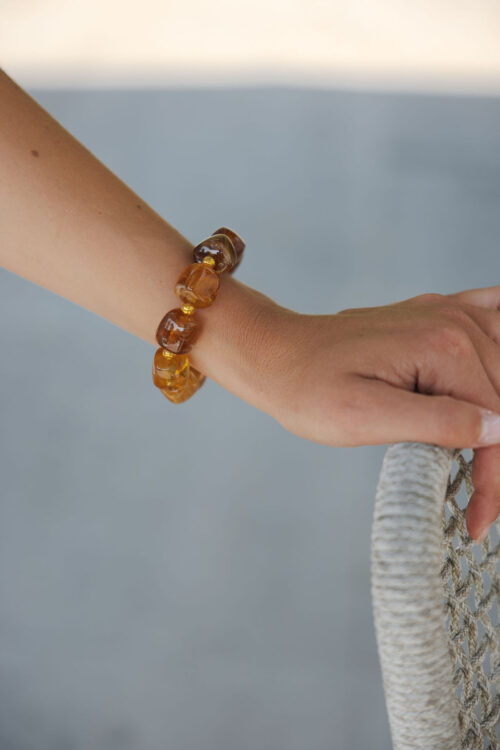 Loesjes kralen armband bruin