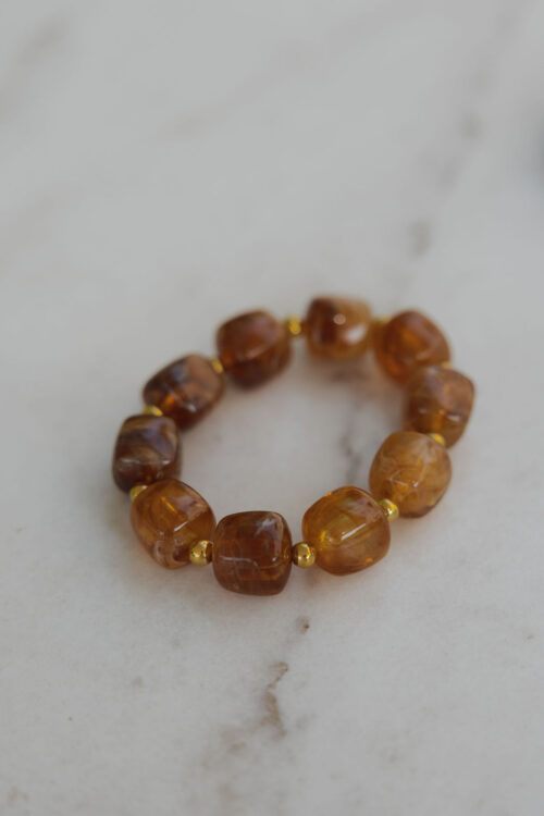 Loesjes kralen armband bruin