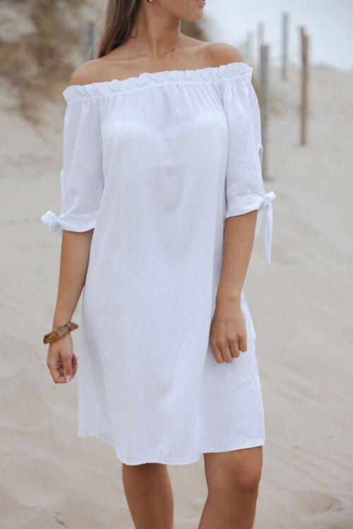 Loesjes off shoulder jurkje wit