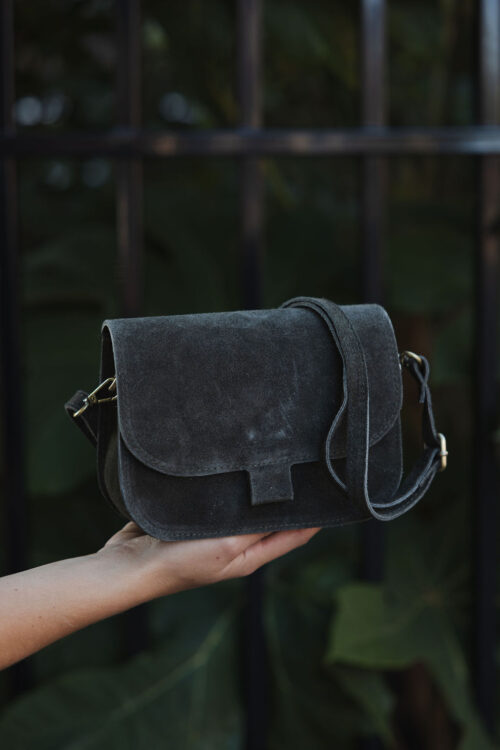 Loesjes moon tasje klein suède army green