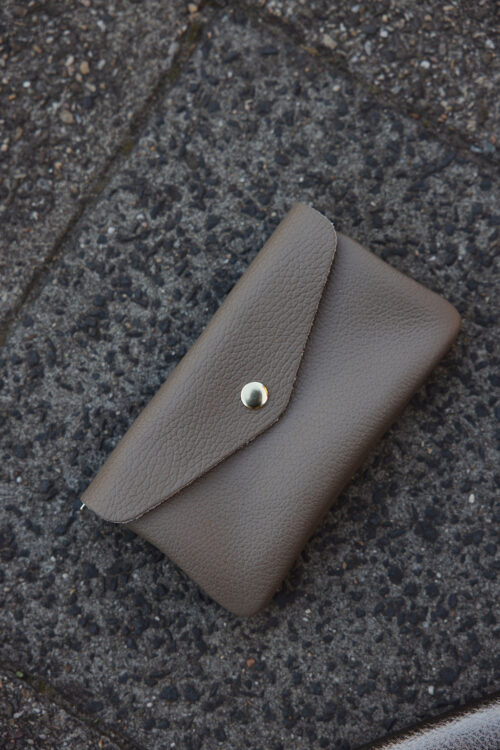 Loesjes leren portemonneetje taupe