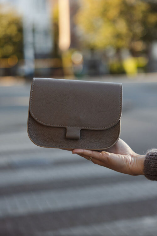 Loesjes moon tasje klein leer taupe