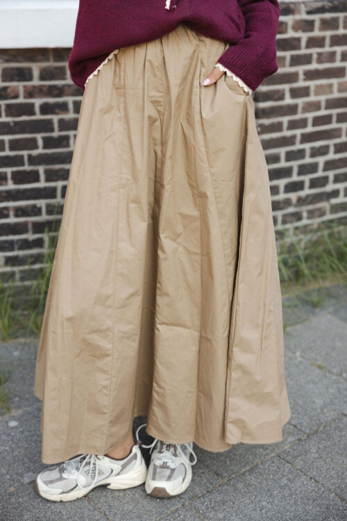 Loesjes maxi katoenen rok camel