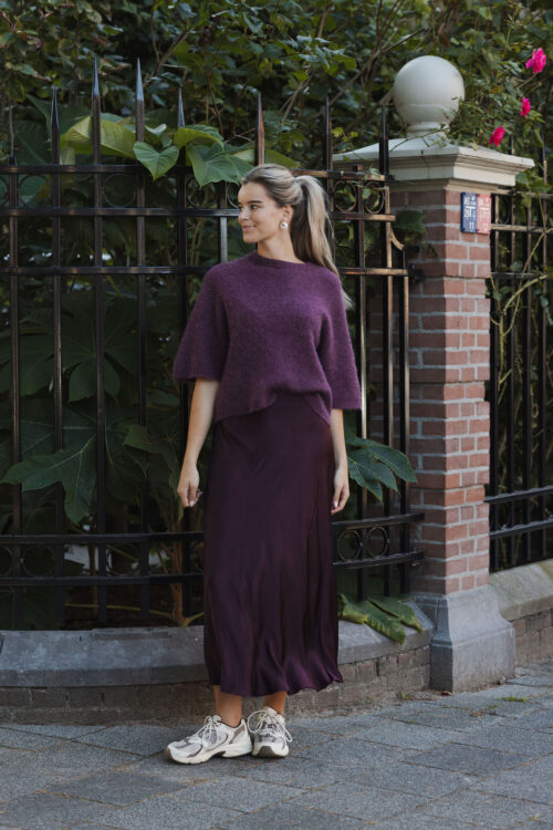 Loesjes satijnen rok burgundy