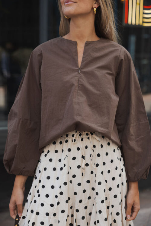 Loesjes autumn blouse donkerbruin