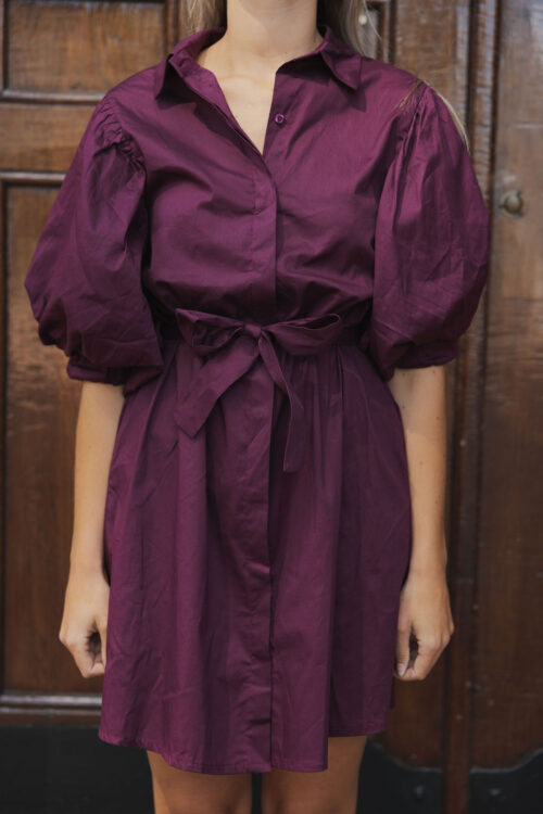 Loesjes jurkje met strik burgundy