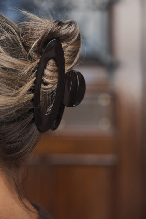 Loesjes haarclip donkerbruin groot