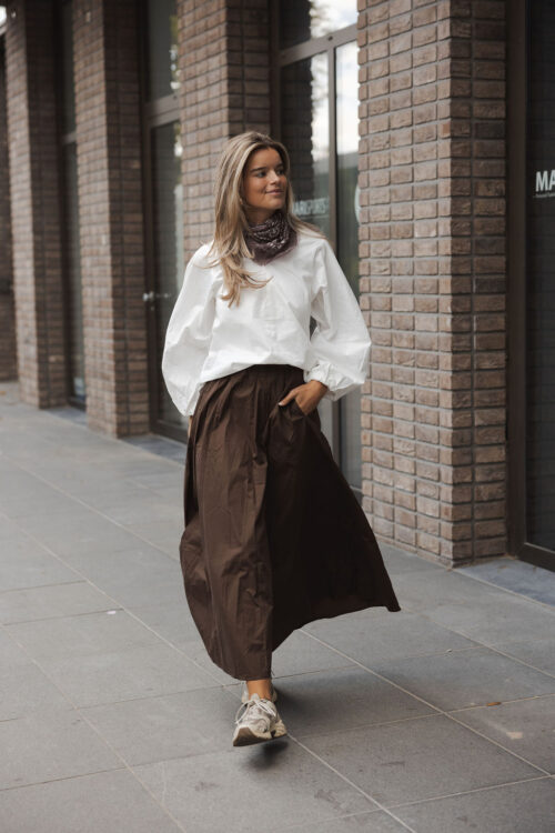 Loesjes maxi katoenen rok choco