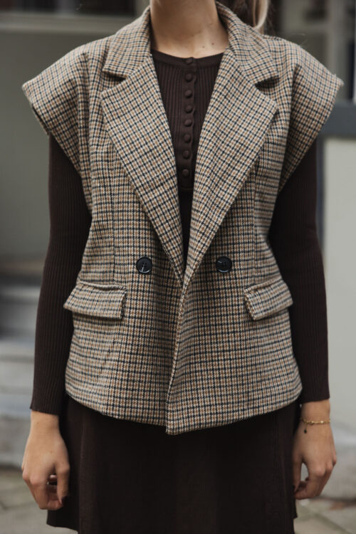 Loesjes oversized ruit gilet