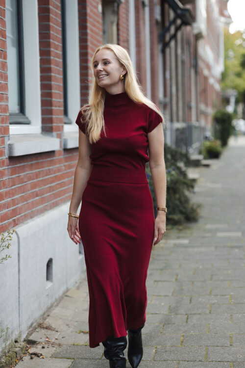 Loesjes gebreid set bordeaux