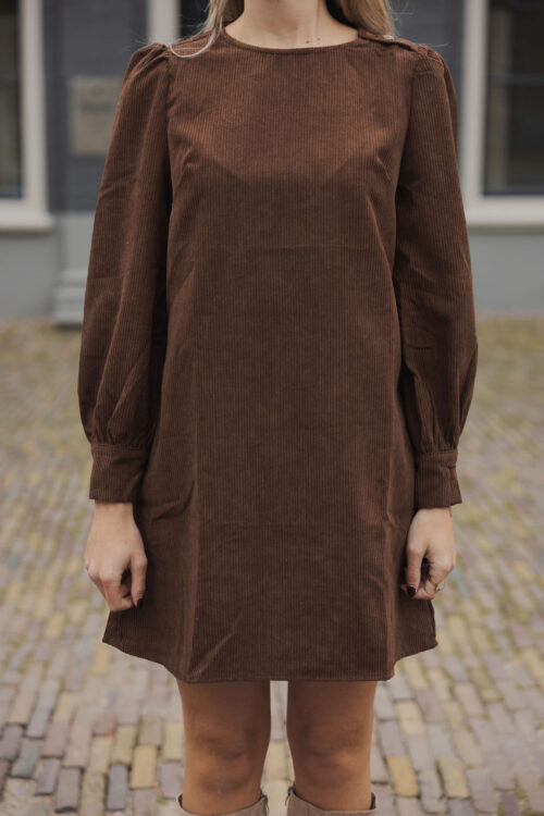 Loesjes rib jurkje choco