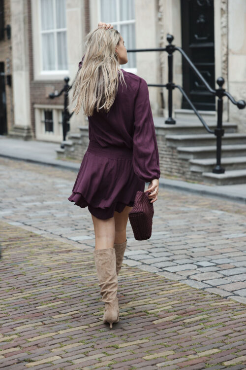 Loesjes layer jurkje burgundy