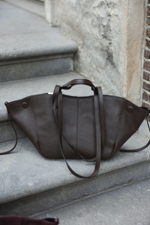 Loesjes tas martha leer donkerbruin