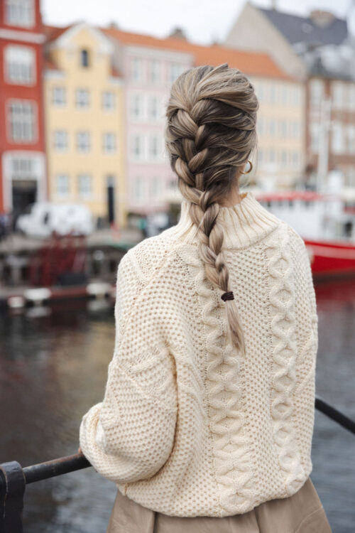 Loesjes kabeltrui off white