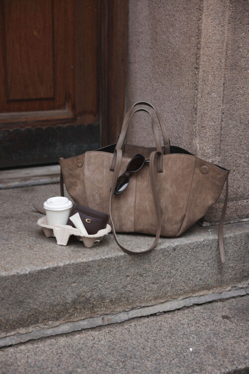 Loesjes tas martha suède taupe