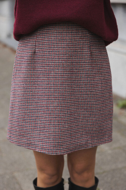 Loesjes azzurro ruit rokje bordeaux