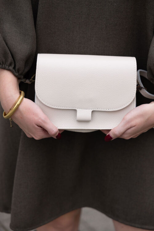 Loesjes moon tasje klein leer off white