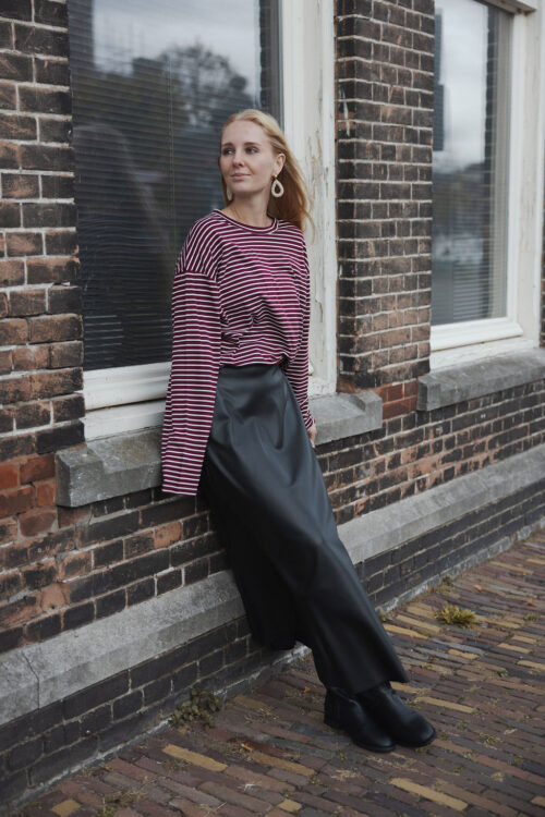 Loesjes bestseller streep longsleeve burgundy