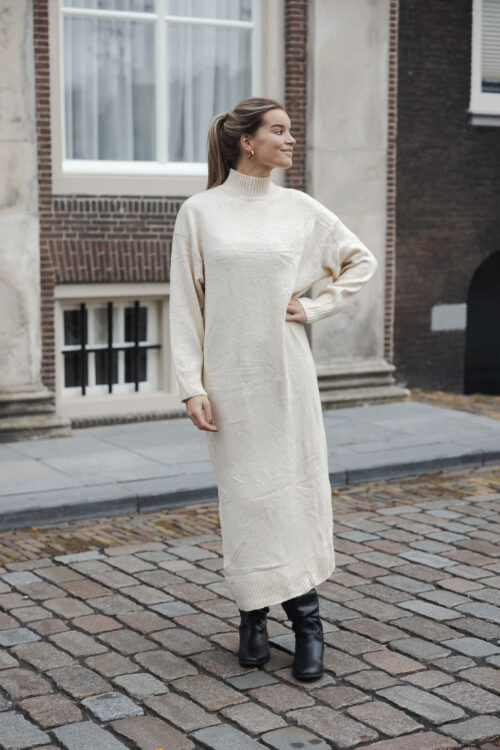 Loesjes maxi trui jurk off white