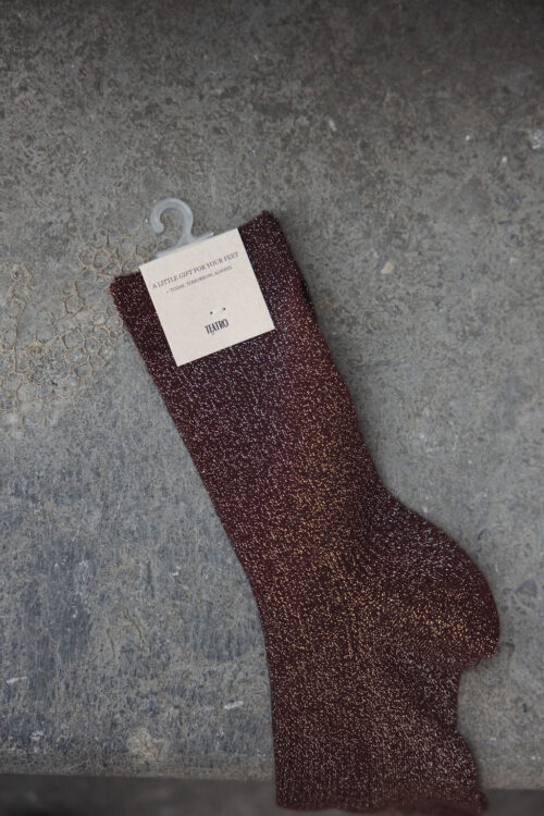 Loesjes glitter sokken burgundy