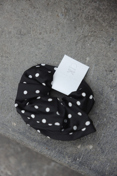 Loesjes scrunchie polkadot zwart